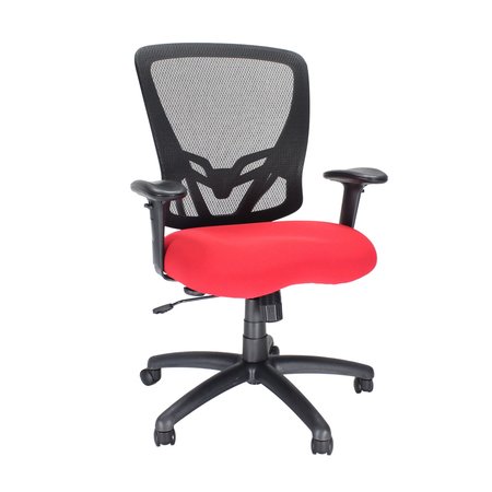 WE'RE IT Mesh it, Zapp Series Mesh Task Chair Seat Slide, Lumbar, Adjustable Arms/Back, Red Seat/Black Frame OFD500F-RED